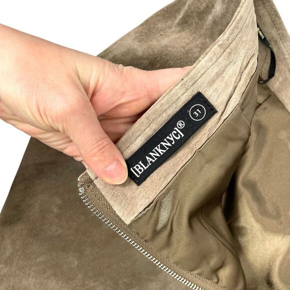 Blank NYC 100% genuine suede leather mini skirt Size 31 brown - Picture 6 of 9